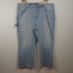 NYDJ Wide Leg Jeans Women's Plus Size 26W Blue Stretch Denim Teresa Utility HR